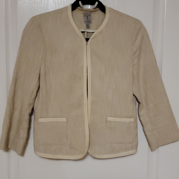 Tristan size 8 jacquard skirt suit cream / beige - Picture 6 of 7